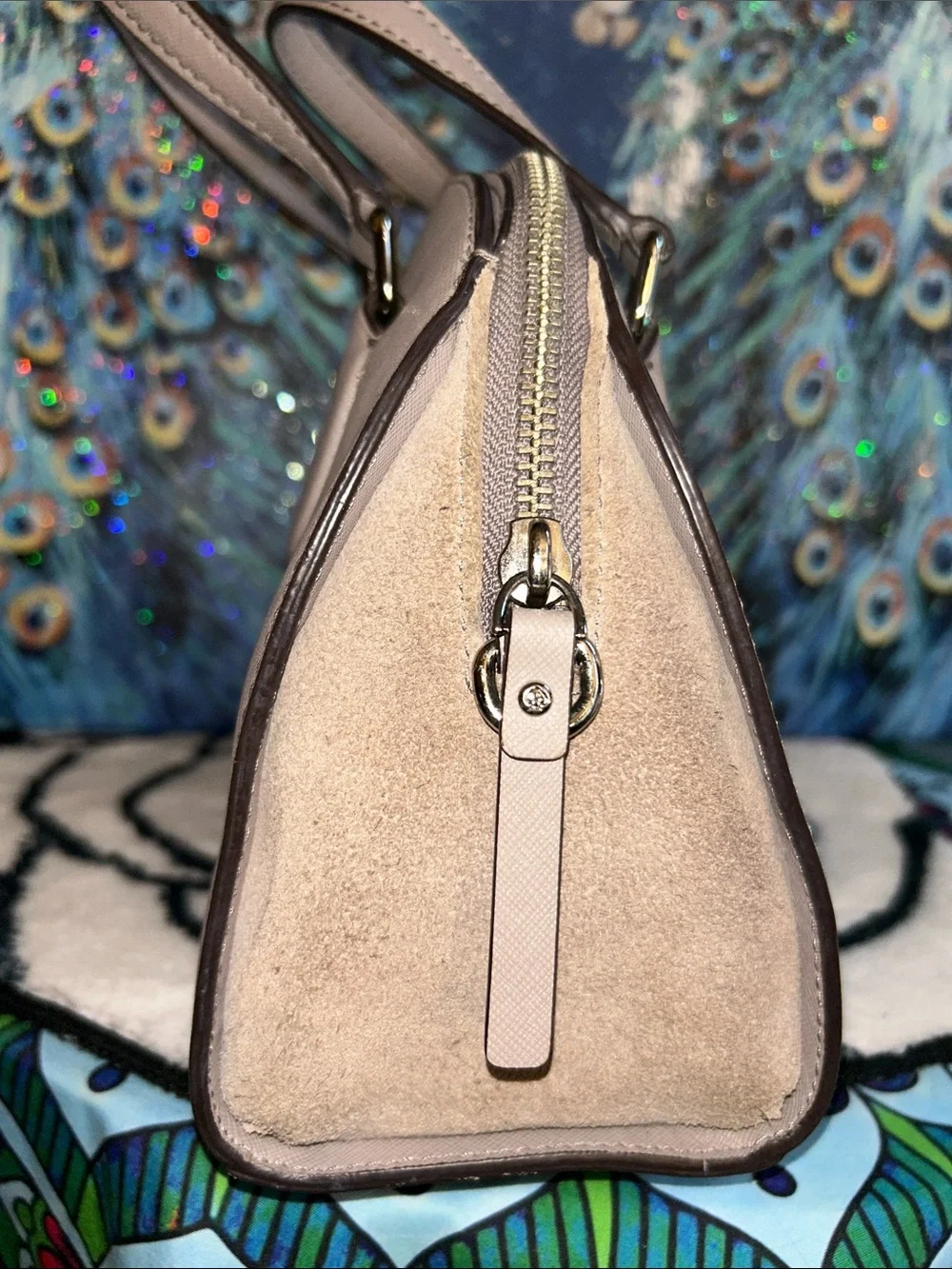 kate spade taupe Small dome satchel with gold Hardware & Removable Strap